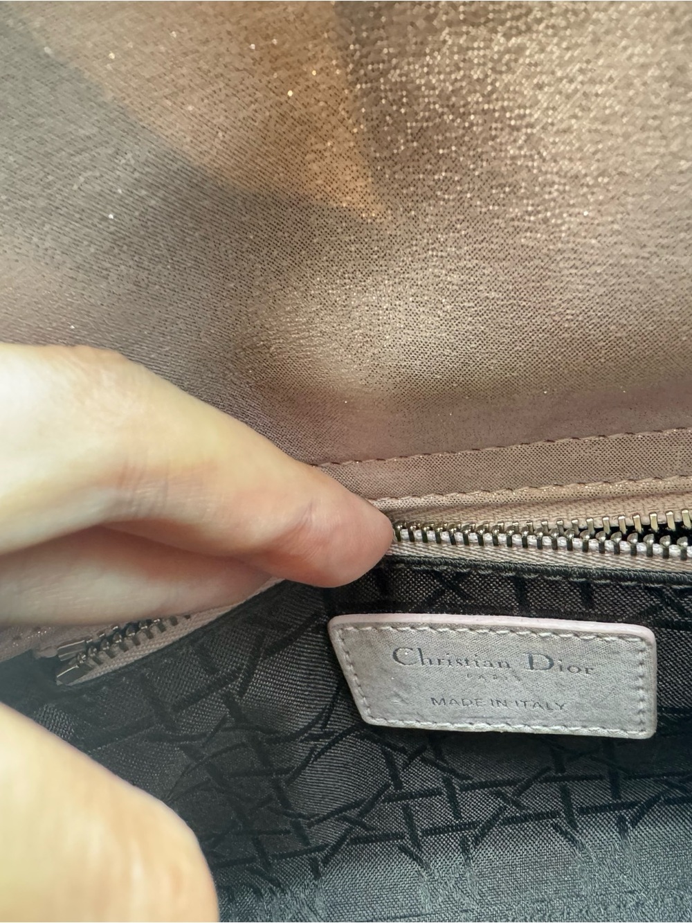 Dior Quilted Metallic Light Pink Crossbody Bag - Picture 12 of 12